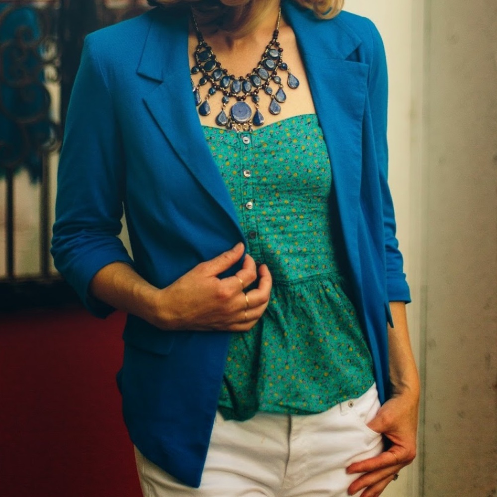 style & co electric blue blazer